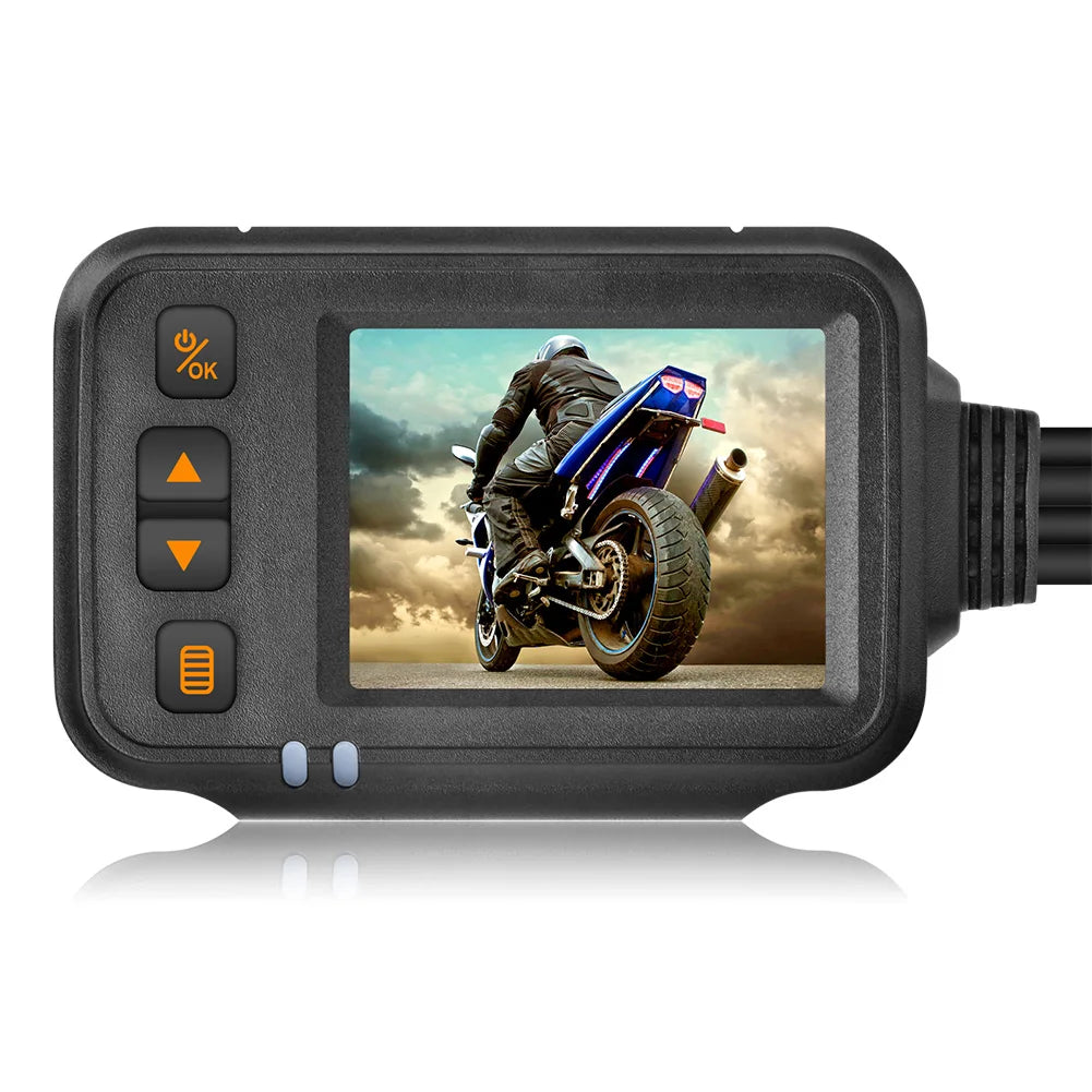 1080P Waterproof Motorcycle Camera DVR Motorcycle Dashcam 2 Inch Display Front Rear Camera Driving Recorder Box DVR Dash Cam