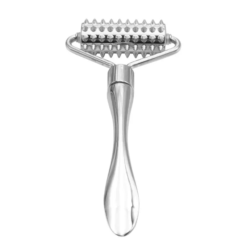 Zinc Alloy Microneedle Roller Facial Wrinkle Remover Manual Massager Micropin Skincare Beauty Tool Device Dermaroller for Face