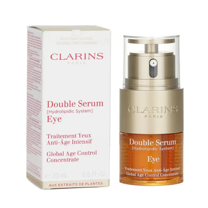 Clarins Double Serum Eye Global Age Control Concentrate 0.6 oz/ 20ml, Original Skin Cares, Beauty Health